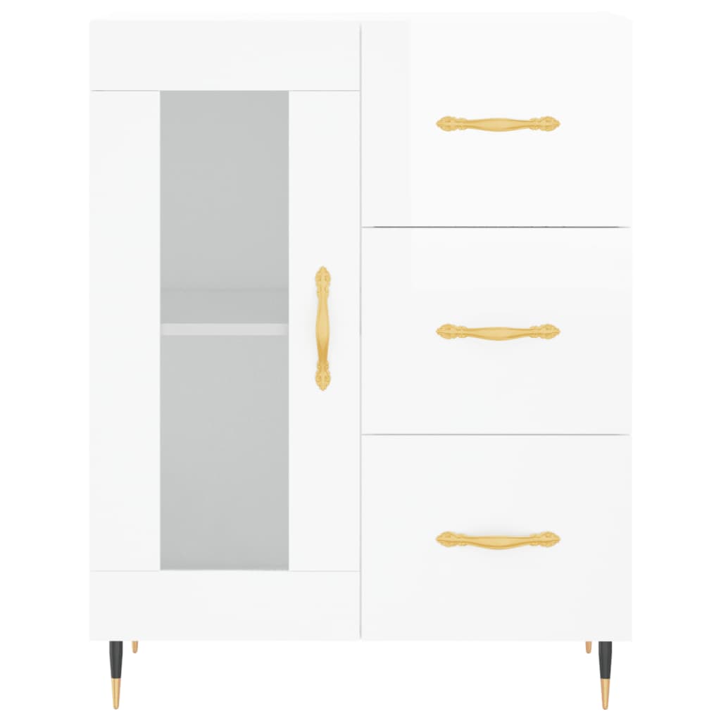 Sideboard Hochglanz-Weiß 69,5x34x90 cm Holzwerkstoff