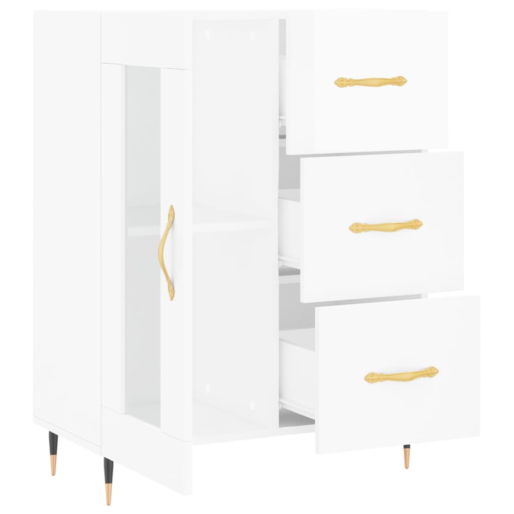 Sideboard Hochglanz-Weiß 69,5x34x90 cm Holzwerkstoff