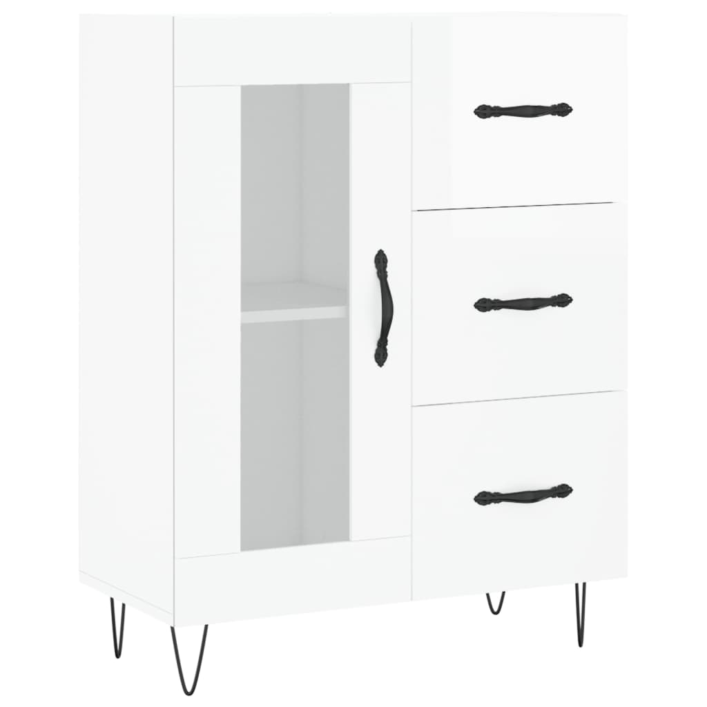Sideboard Hochglanz-Weiß 69,5x34x90 cm Holzwerkstoff