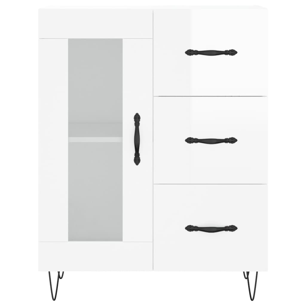 Sideboard Hochglanz-Weiß 69,5x34x90 cm Holzwerkstoff