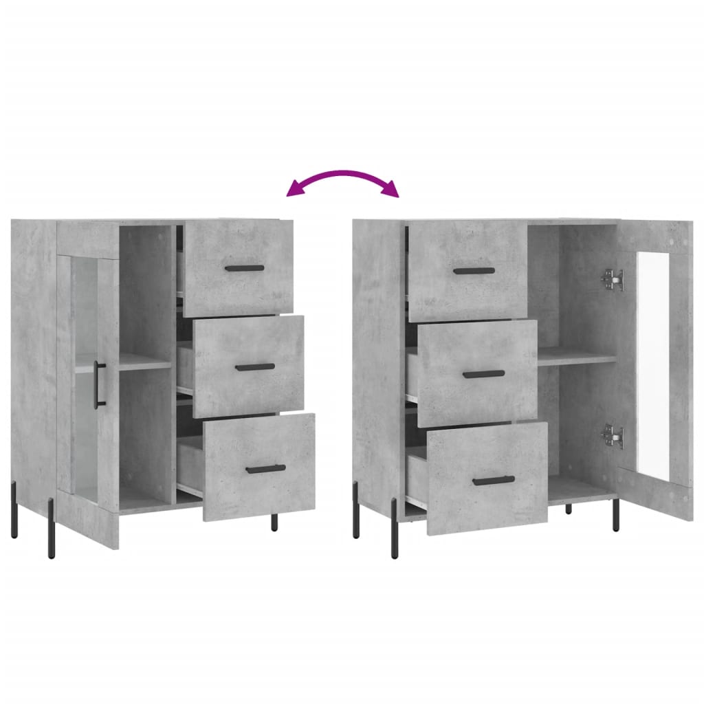 Sideboard Betongrau 69,5x34x90 cm Holzwerkstoff