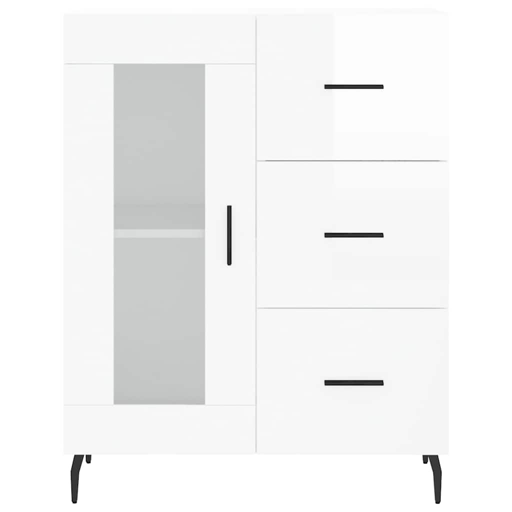 Sideboard Hochglanz-Weiß 69,5x34x90 cm Holzwerkstoff