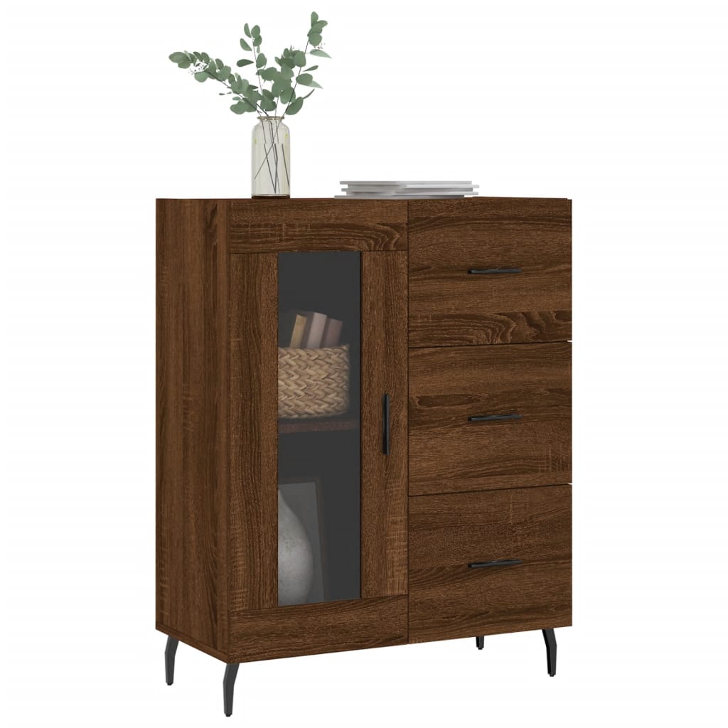 Sideboard Braun Eichen-Optik 69,5x34x90 cm Holzwerkstoff