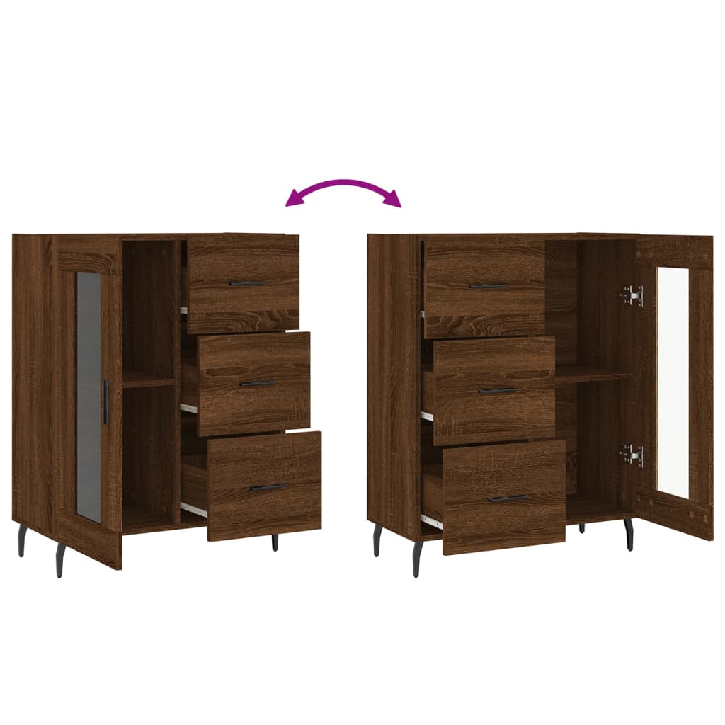 Sideboard Braun Eichen-Optik 69,5x34x90 cm Holzwerkstoff