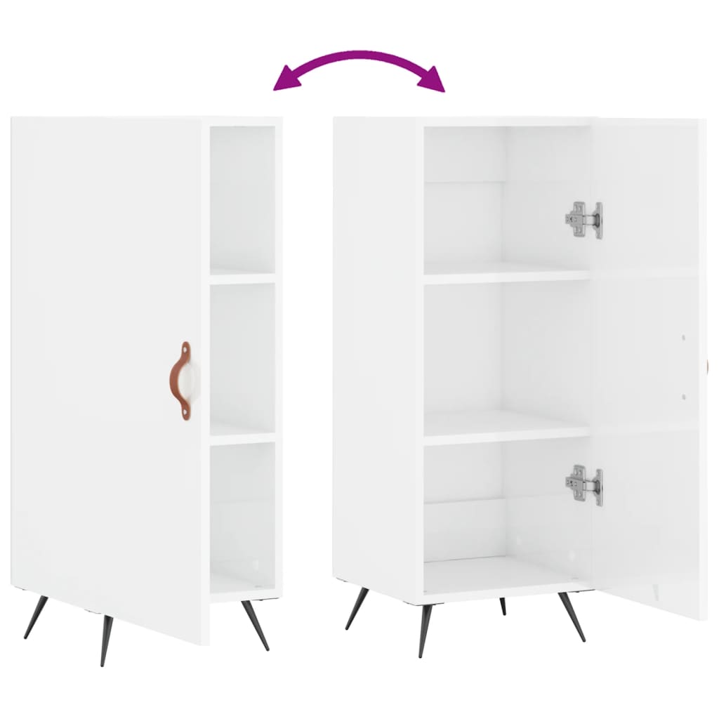 Sideboard Hochglanz-Weiß 34,5x34x90 cm Holzwerkstoff