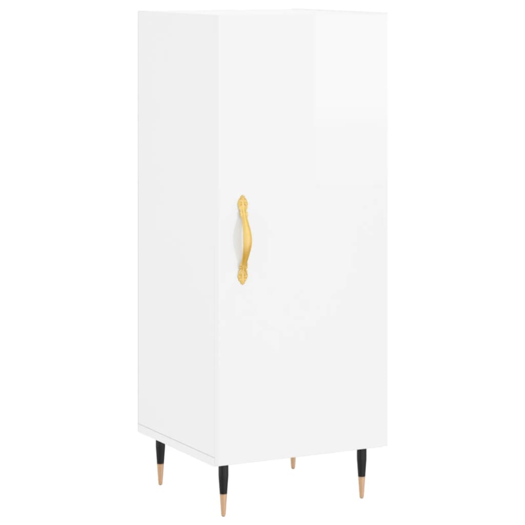 Sideboard Hochglanz-Weiß 34,5x34x90 cm Holzwerkstoff