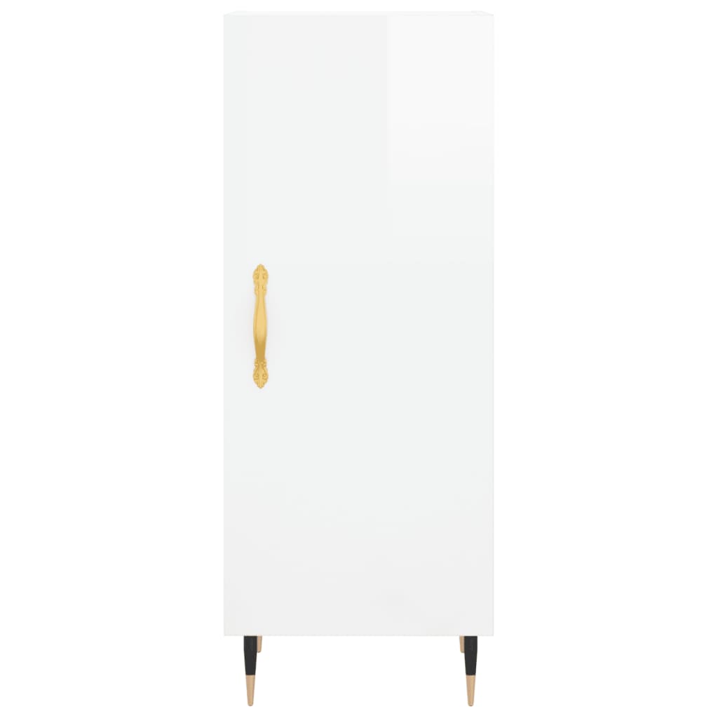 Sideboard Hochglanz-Weiß 34,5x34x90 cm Holzwerkstoff