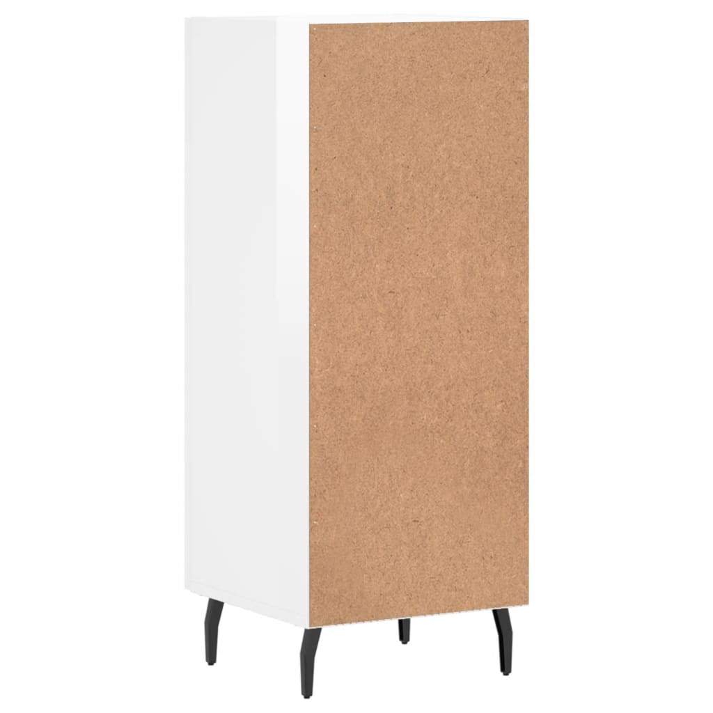 Sideboard Hochglanz-Weiß 34,5x34x90 cm Holzwerkstoff