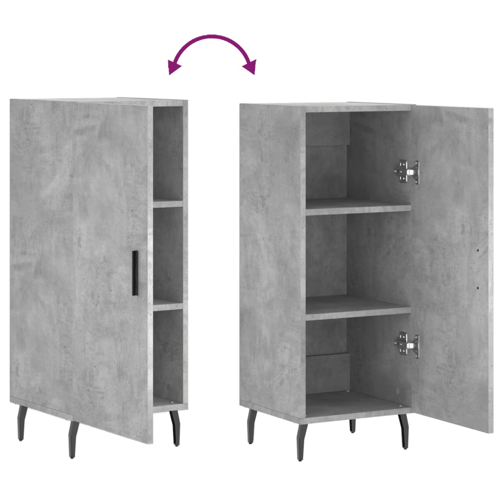 Sideboard Betongrau 34,5x34x90 cm Holzwerkstoff