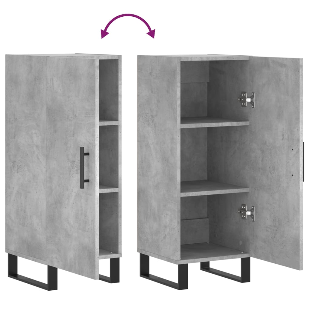 Sideboard Betongrau 34,5x34x90 cm Holzwerkstoff