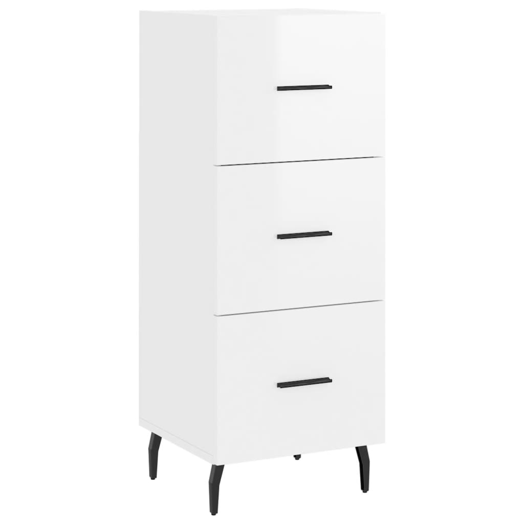 Sideboard Hochglanz-Weiß 34,5x34x90 cm Holzwerkstoff