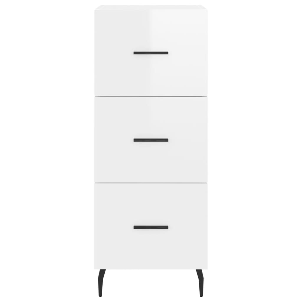 Sideboard Hochglanz-Weiß 34,5x34x90 cm Holzwerkstoff