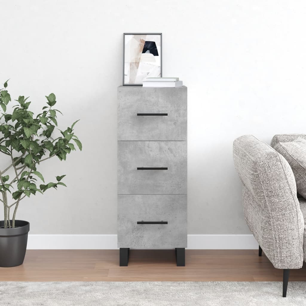 Sideboard Betongrau 34,5x34x90 cm Holzwerkstoff