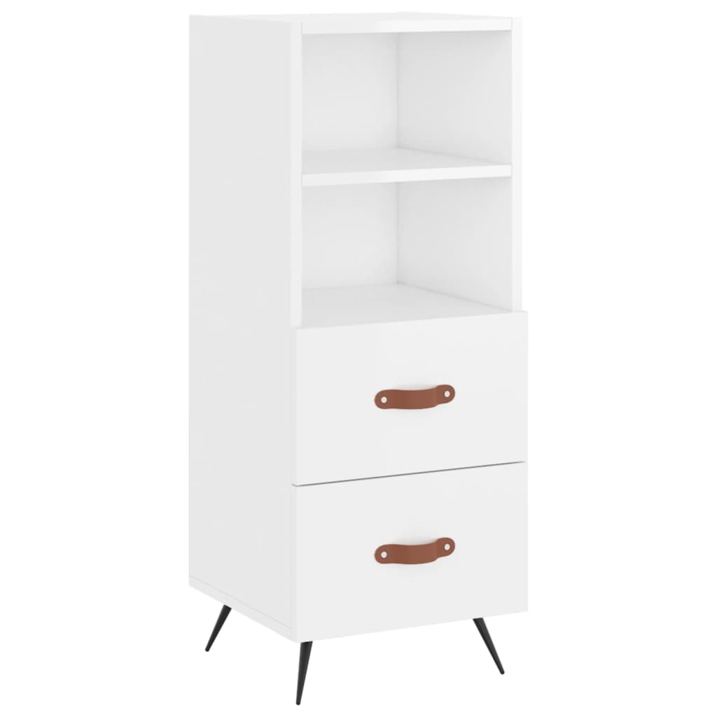 Sideboard Hochglanz-Weiß 34,5x34x90 cm Holzwerkstoff