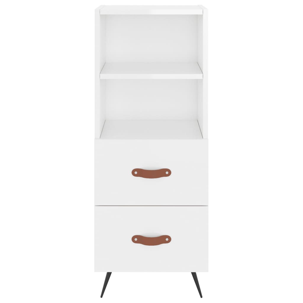 Sideboard Hochglanz-Weiß 34,5x34x90 cm Holzwerkstoff