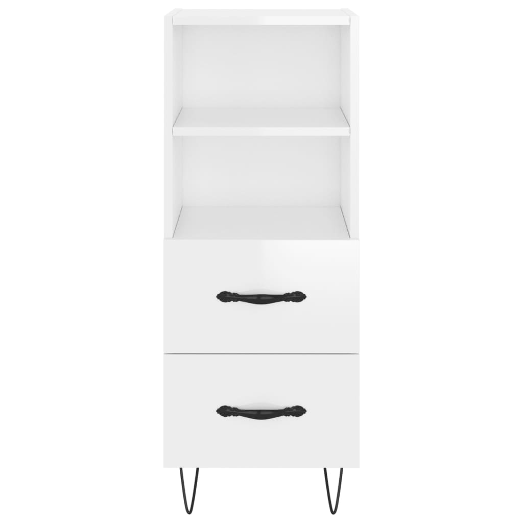 Sideboard Hochglanz-Weiß 34,5x34x90 cm Holzwerkstoff
