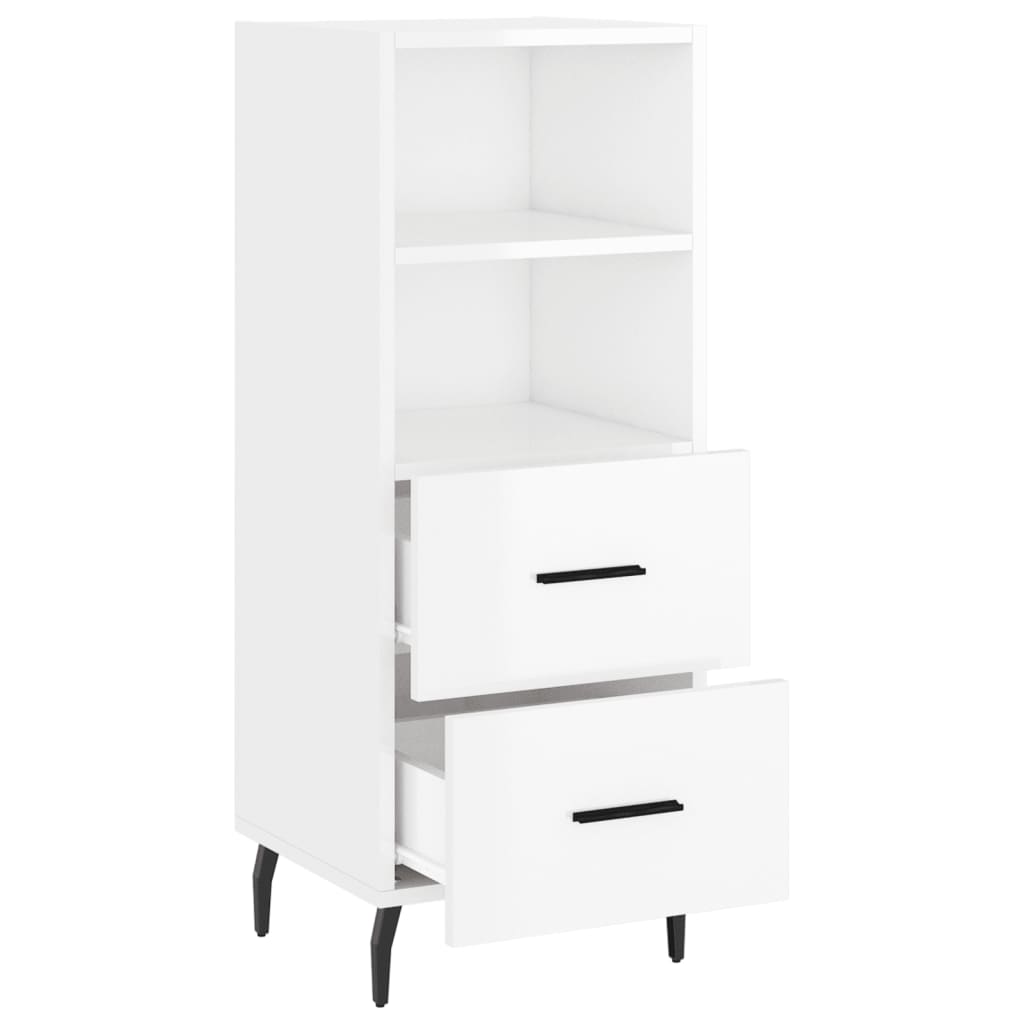 Sideboard Hochglanz-Weiß 34,5x34x90 cm Holzwerkstoff