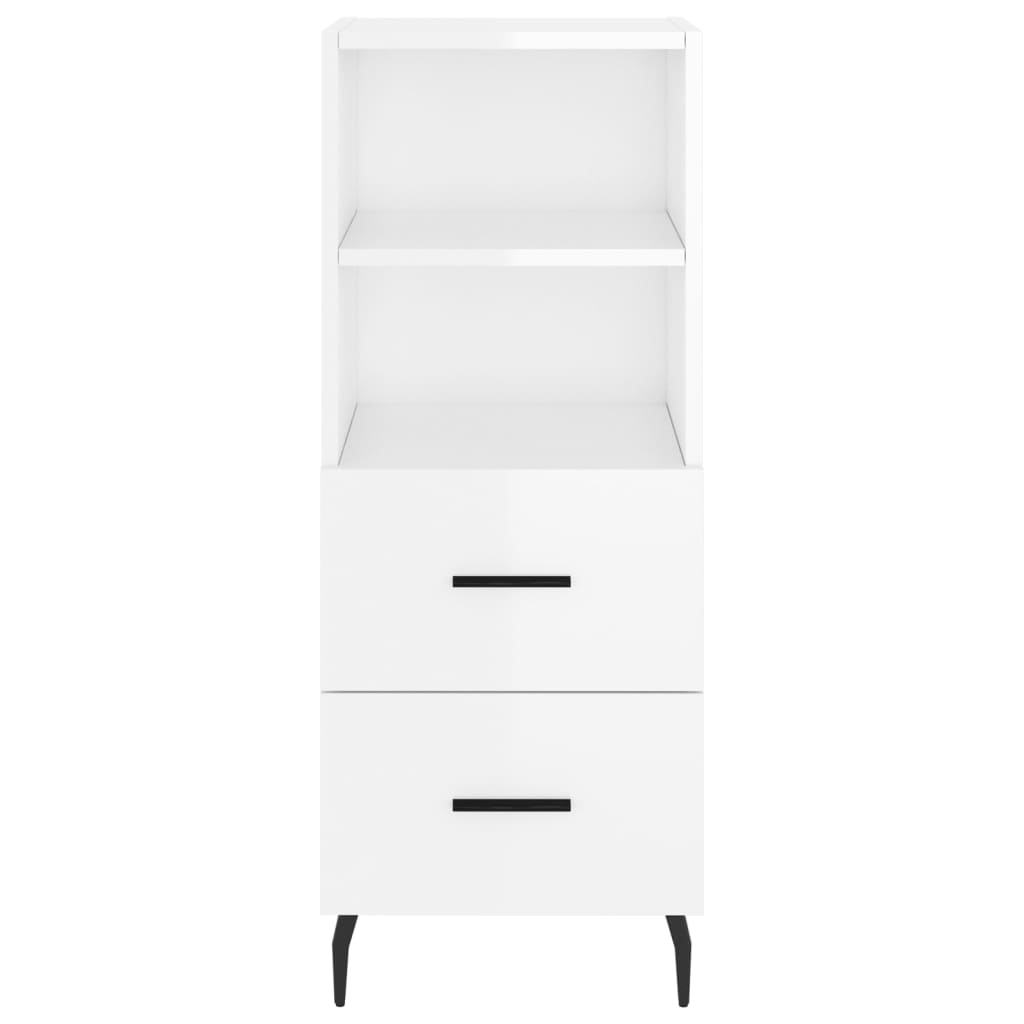 Sideboard Hochglanz-Weiß 34,5x34x90 cm Holzwerkstoff