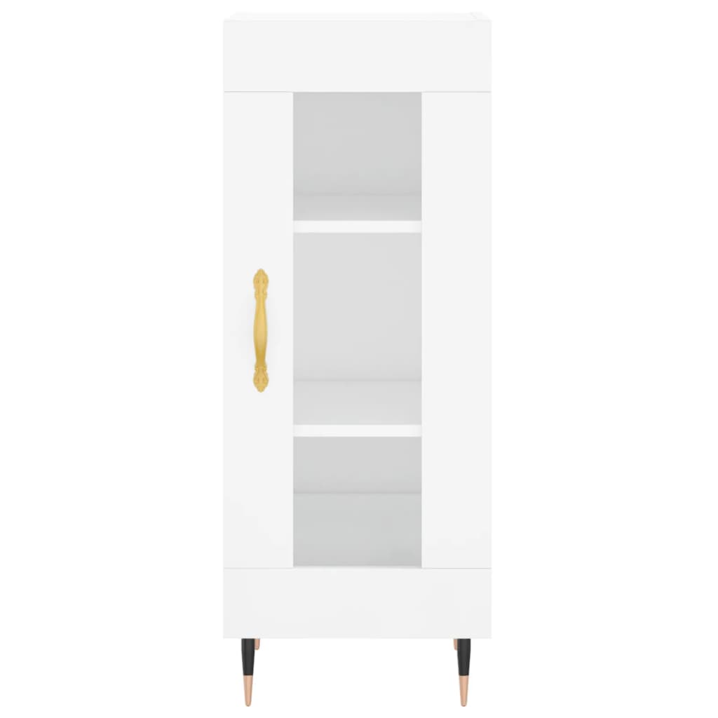 Sideboard Hochglanz-Weiß 34,5x34x90 cm Holzwerkstoff