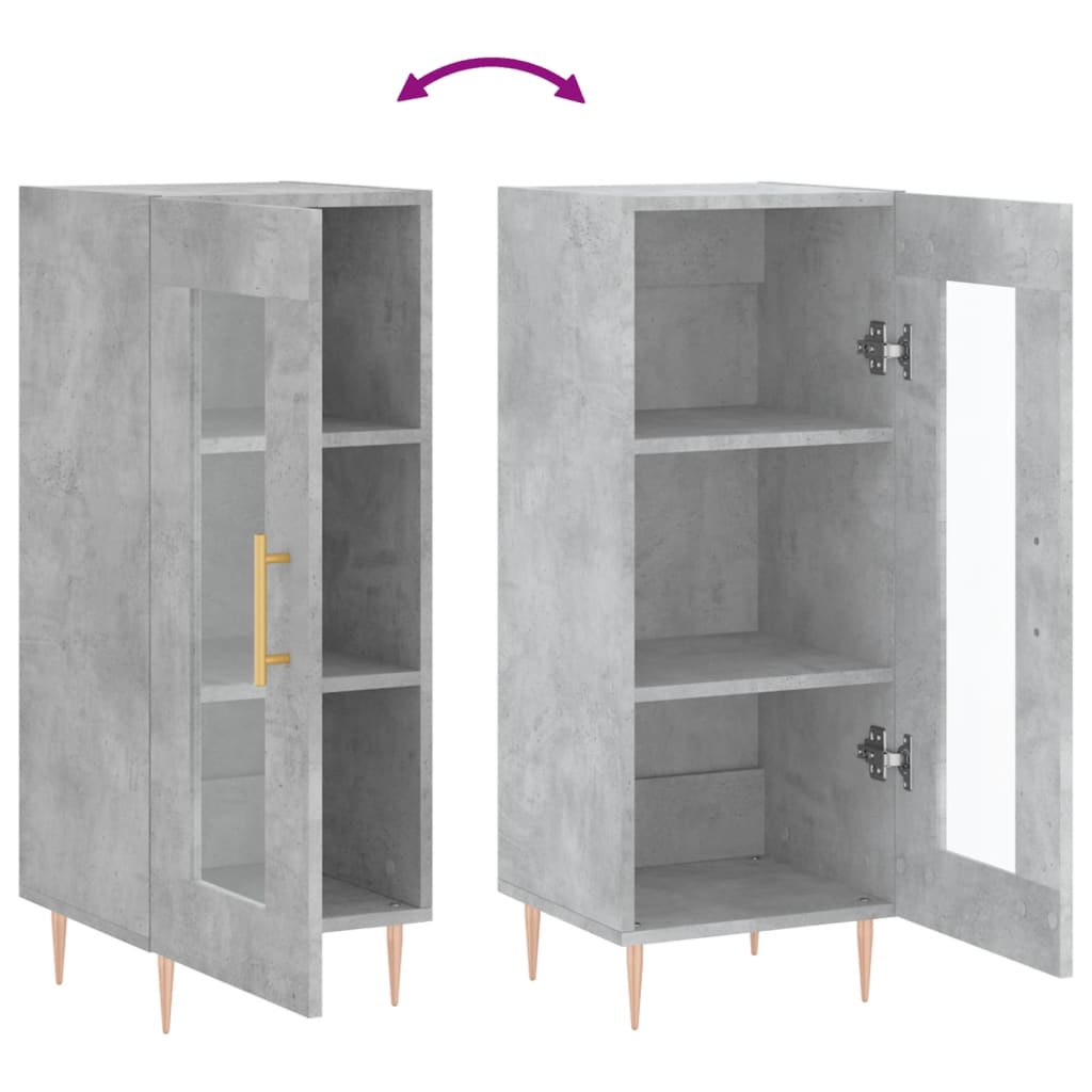 Sideboard Betongrau 34,5x34x90 cm Holzwerkstoff