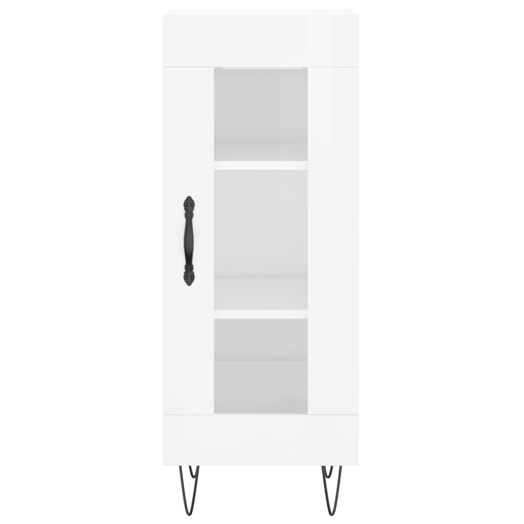 Sideboard Hochglanz-Weiß 34,5x34x90 cm Holzwerkstoff