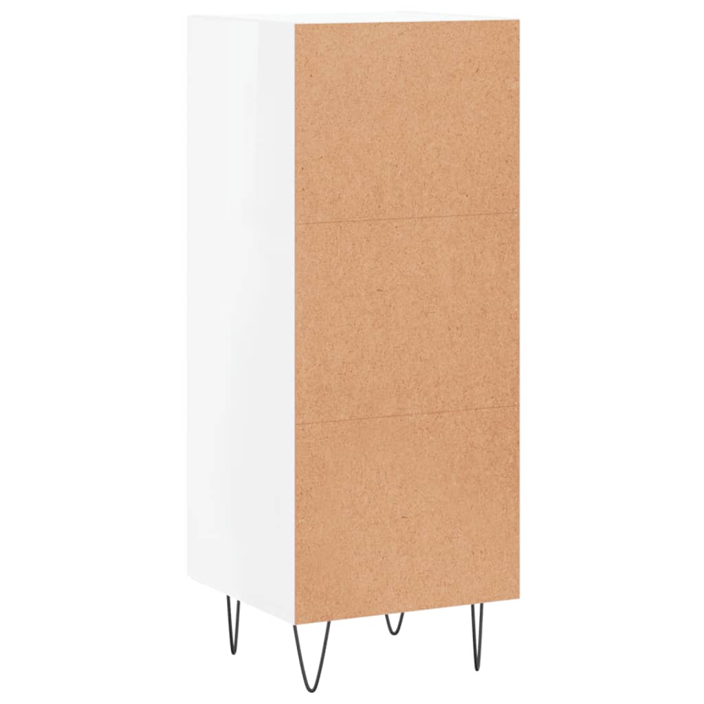 Sideboard Hochglanz-Weiß 34,5x34x90 cm Holzwerkstoff