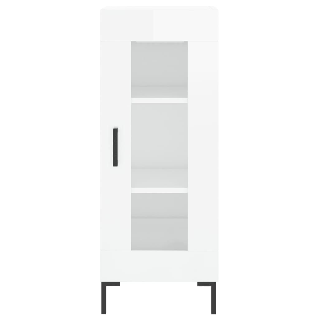 Sideboard Hochglanz-Weiß 34,5x34x90 cm Holzwerkstoff