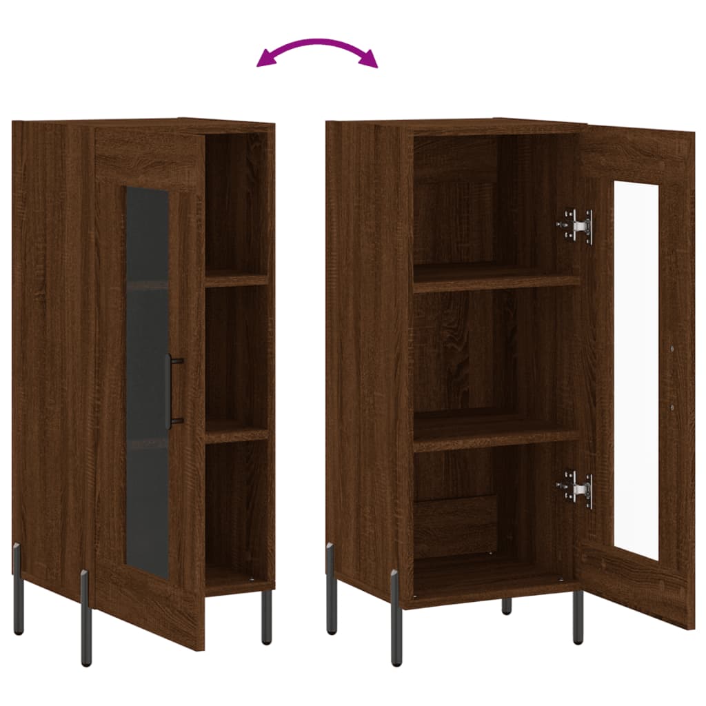 Sideboard Braun Eichen-Optik 34,5x34x90 cm Holzwerkstoff