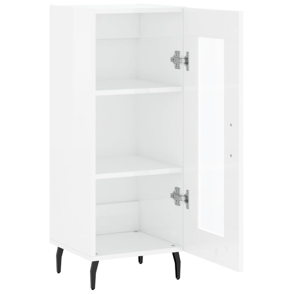 Sideboard Hochglanz-Weiß 34,5x34x90 cm Holzwerkstoff