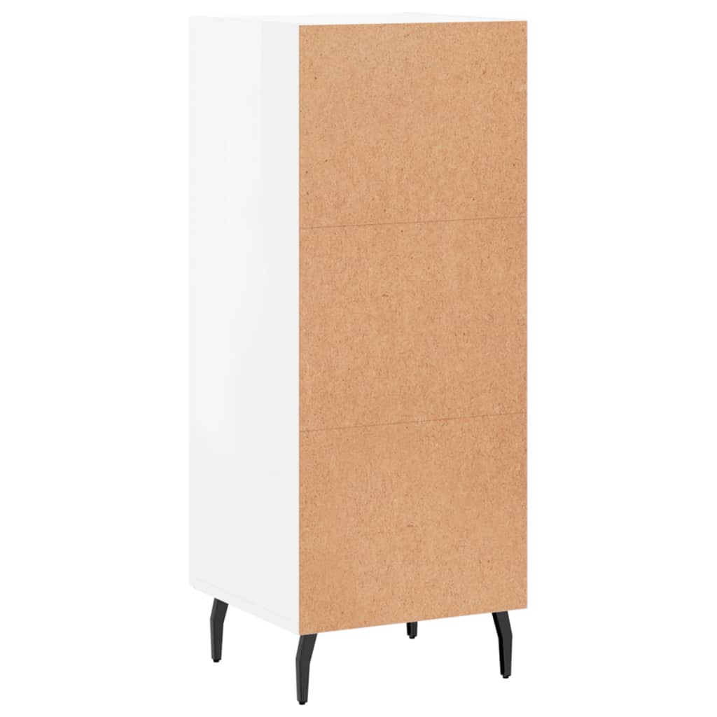 Sideboard Hochglanz-Weiß 34,5x34x90 cm Holzwerkstoff