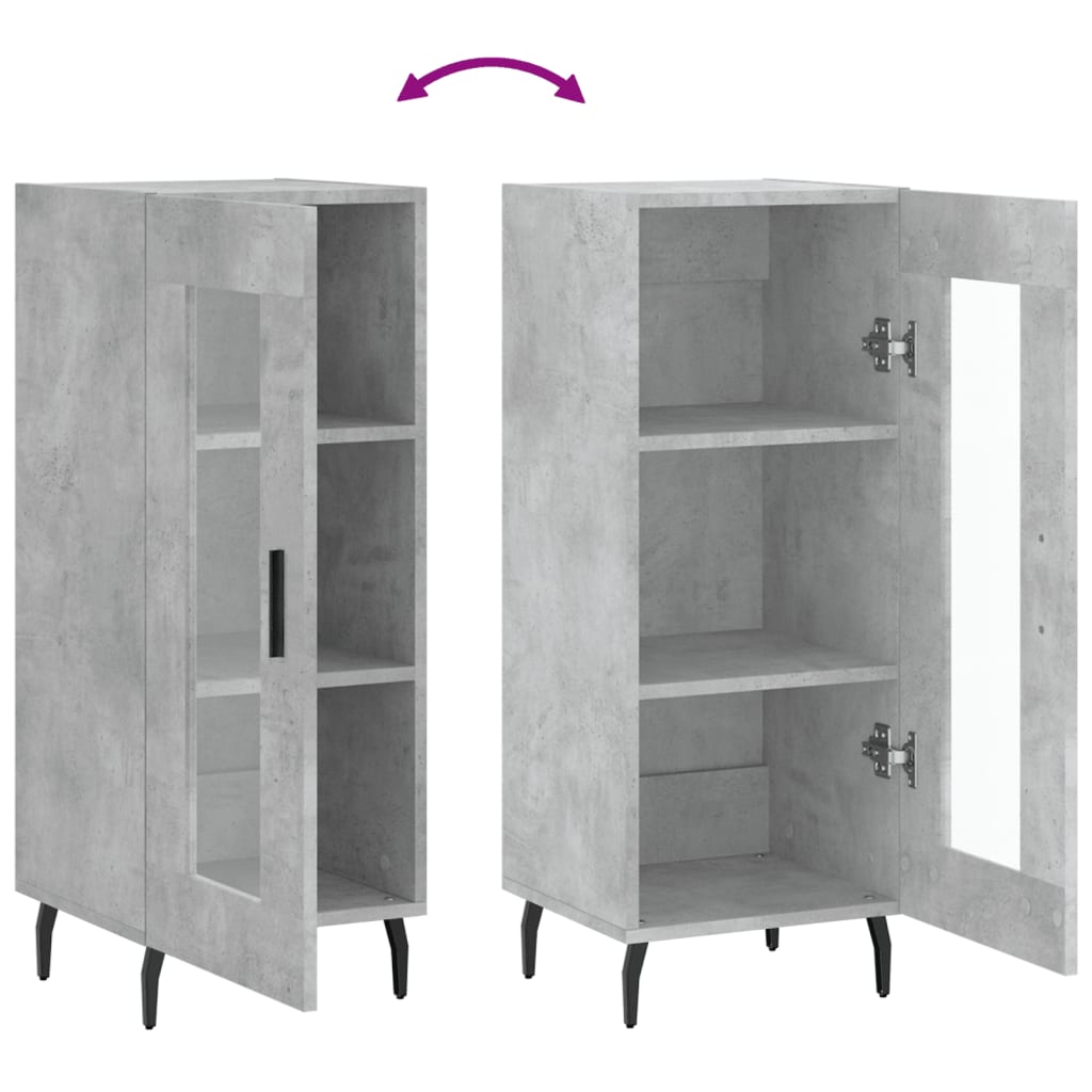 Sideboard Betongrau 34,5x34x90 cm Holzwerkstoff