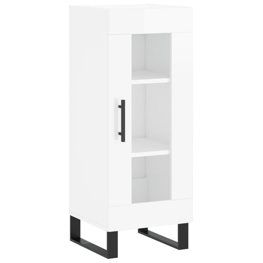 Sideboard Hochglanz-Weiß 34,5x34x90 cm Holzwerkstoff