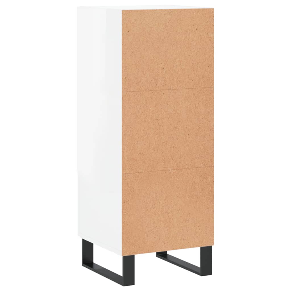 Sideboard Hochglanz-Weiß 34,5x34x90 cm Holzwerkstoff