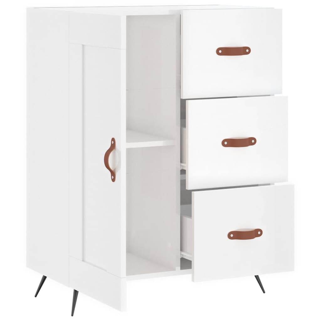 Sideboard Hochglanz-Weiß 69,5x34x90 cm Holzwerkstoff
