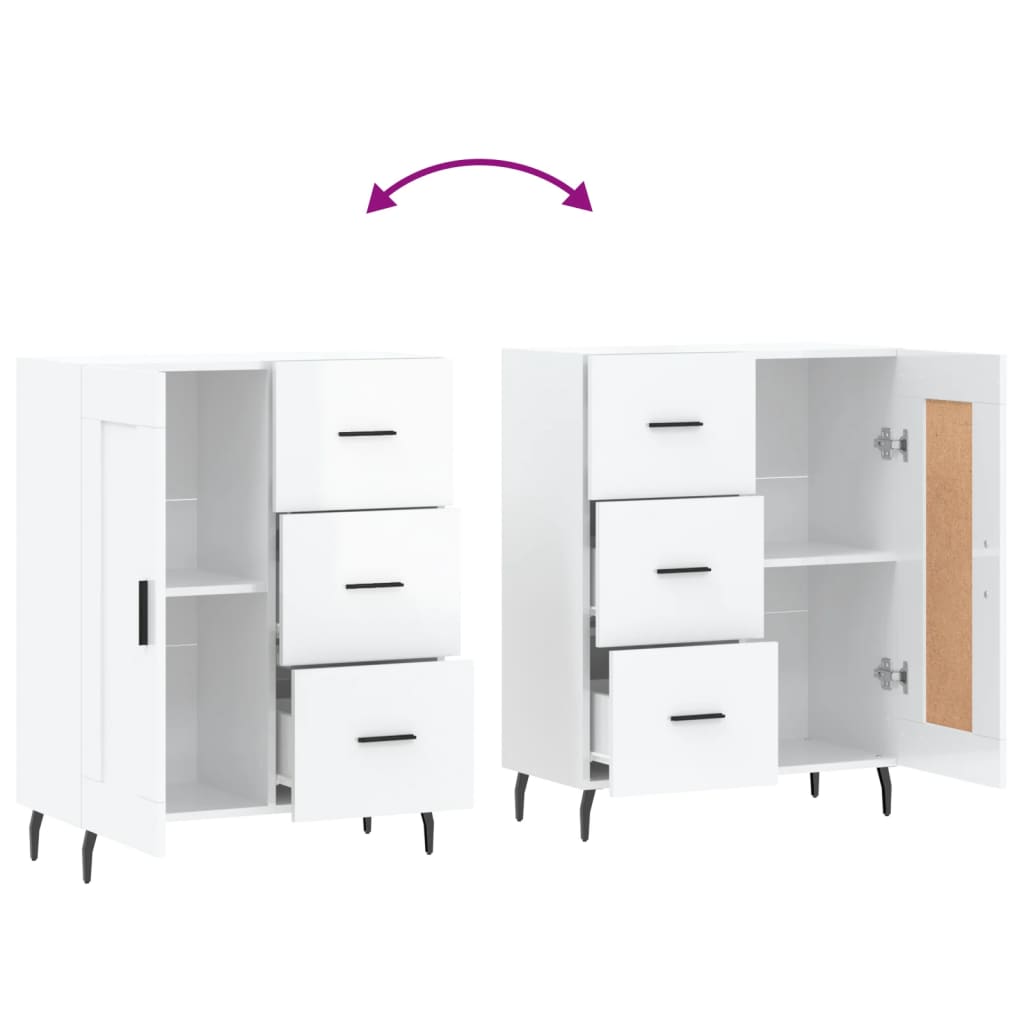 Sideboard Hochglanz-Weiß 69,5x34x90 cm Holzwerkstoff