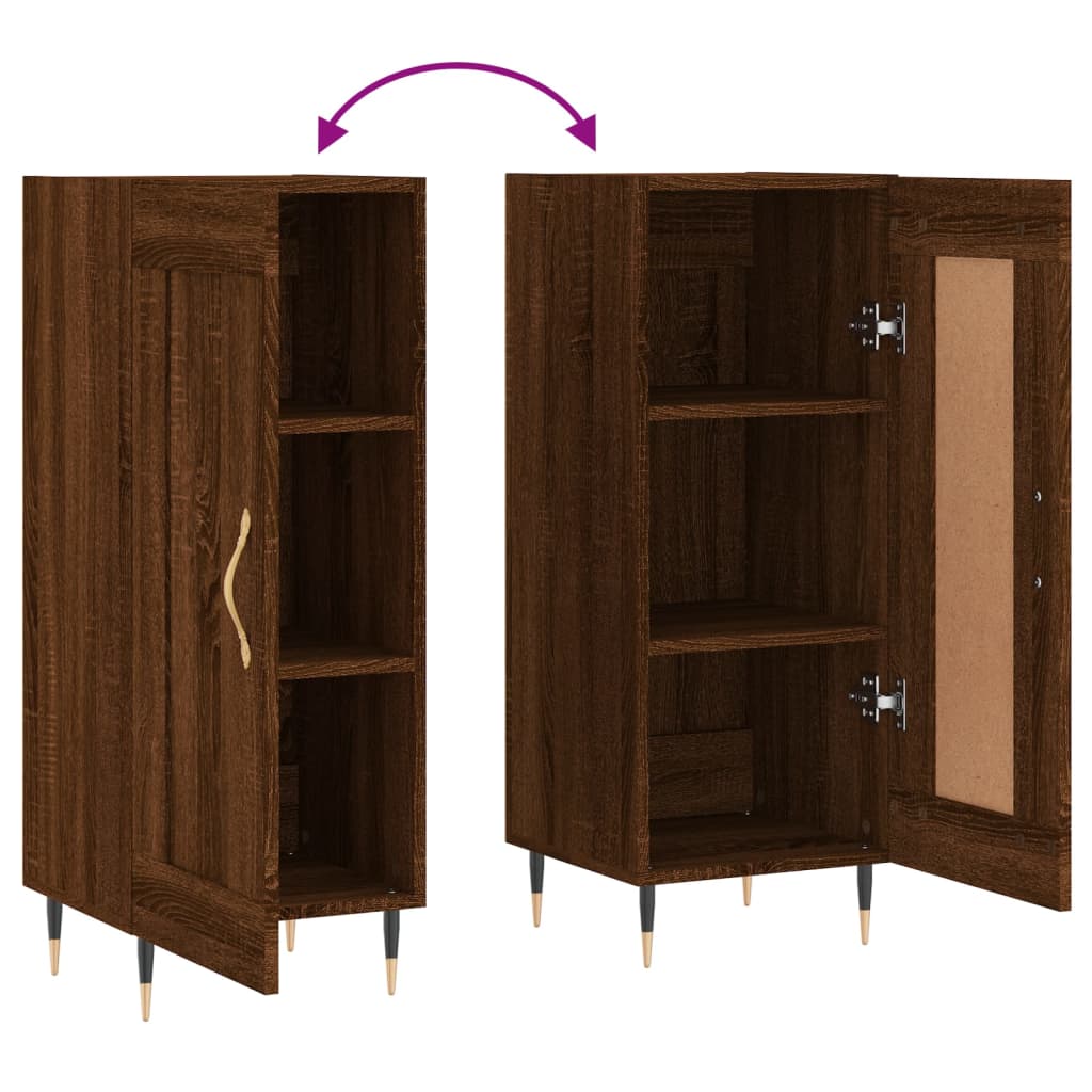 Sideboard Braun Eichen-Optik 34,5x34x90 cm Holzwerkstoff