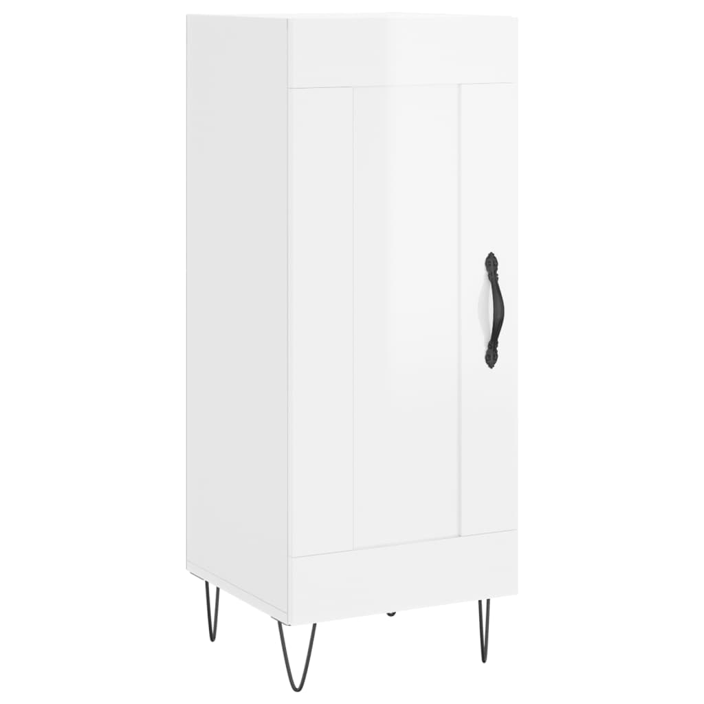 Sideboard Hochglanz-Weiß 34,5x34x90 cm Holzwerkstoff