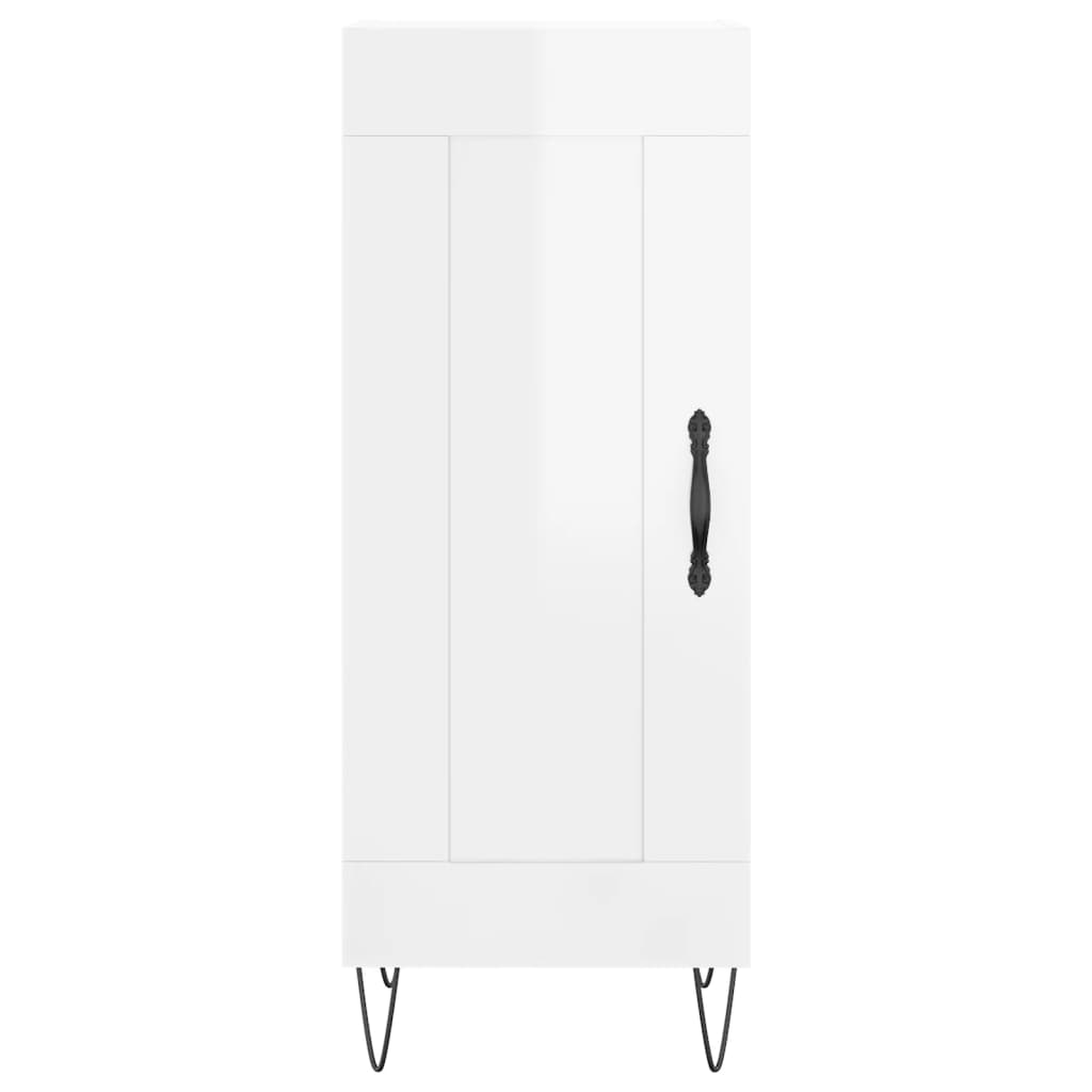 Sideboard Hochglanz-Weiß 34,5x34x90 cm Holzwerkstoff