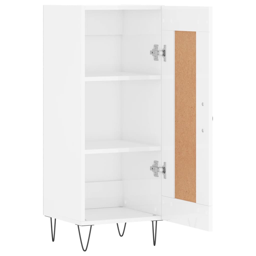 Sideboard Hochglanz-Weiß 34,5x34x90 cm Holzwerkstoff
