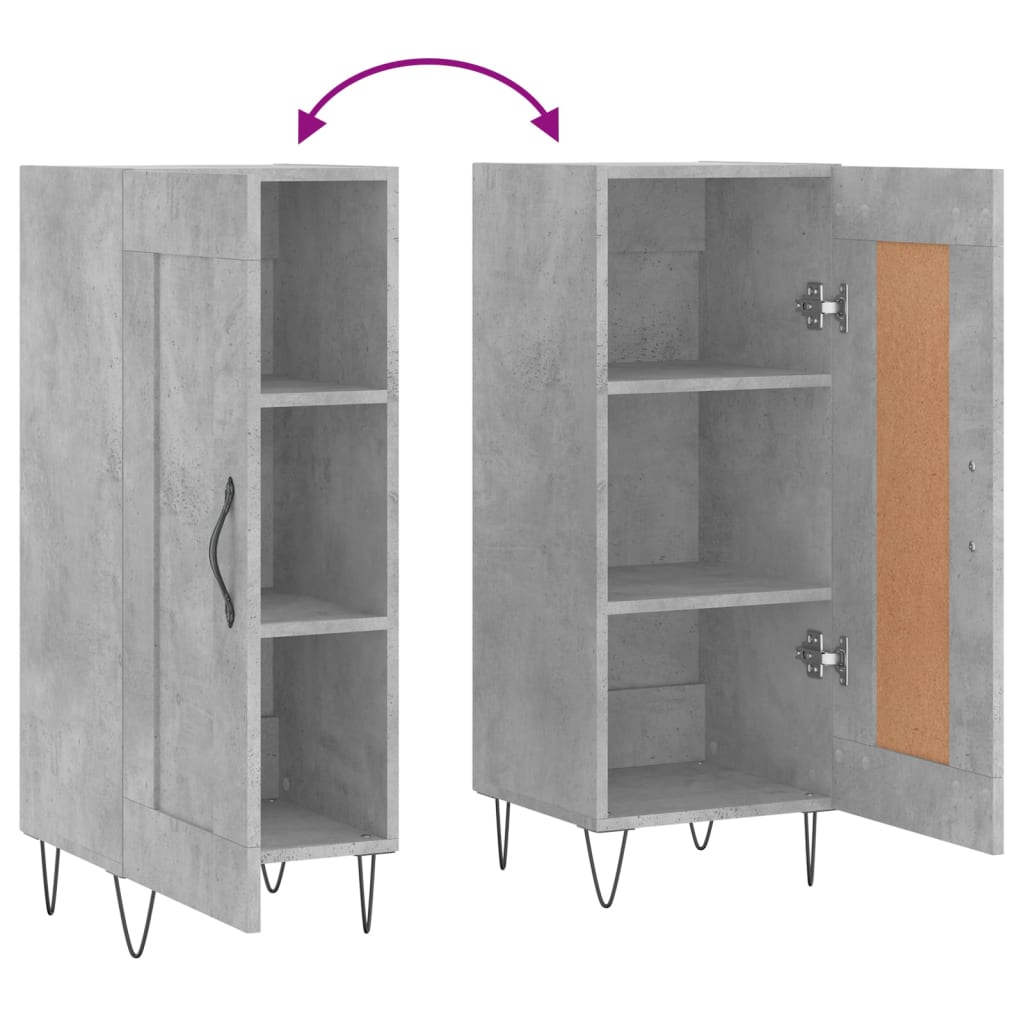 Sideboard Betongrau 34,5x34x90 cm Holzwerkstoff