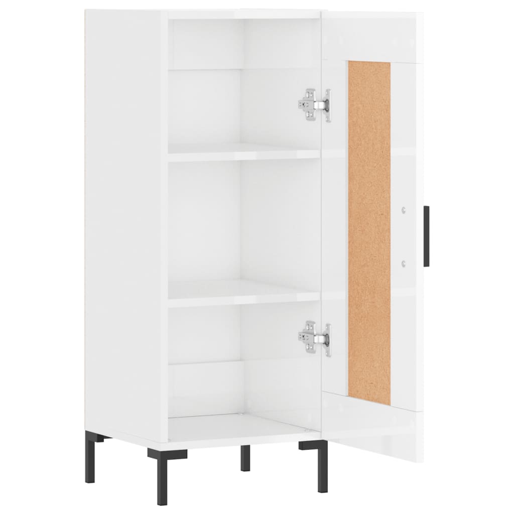 Sideboard Hochglanz-Weiß 34,5x34x90 cm Holzwerkstoff