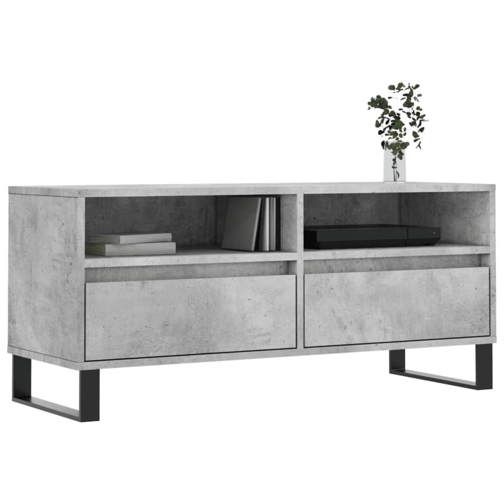 TV-Schrank Betongrau 100x34,5x44,5 cm Holzwerkstoff