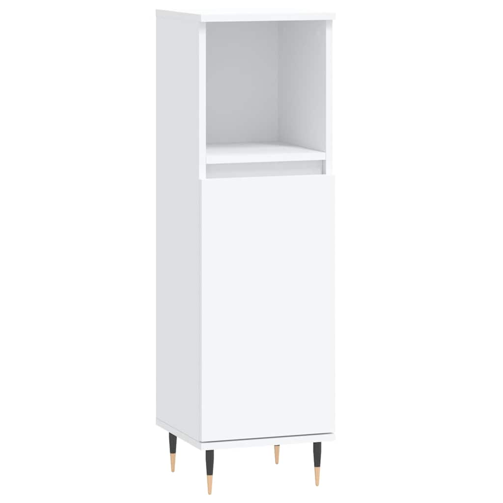 Badschrank Weiß 30x30x100 cm Holzwerkstoff
