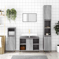Badschrank Grau Sonoma 30x30x100 cm Holzwerkstoff