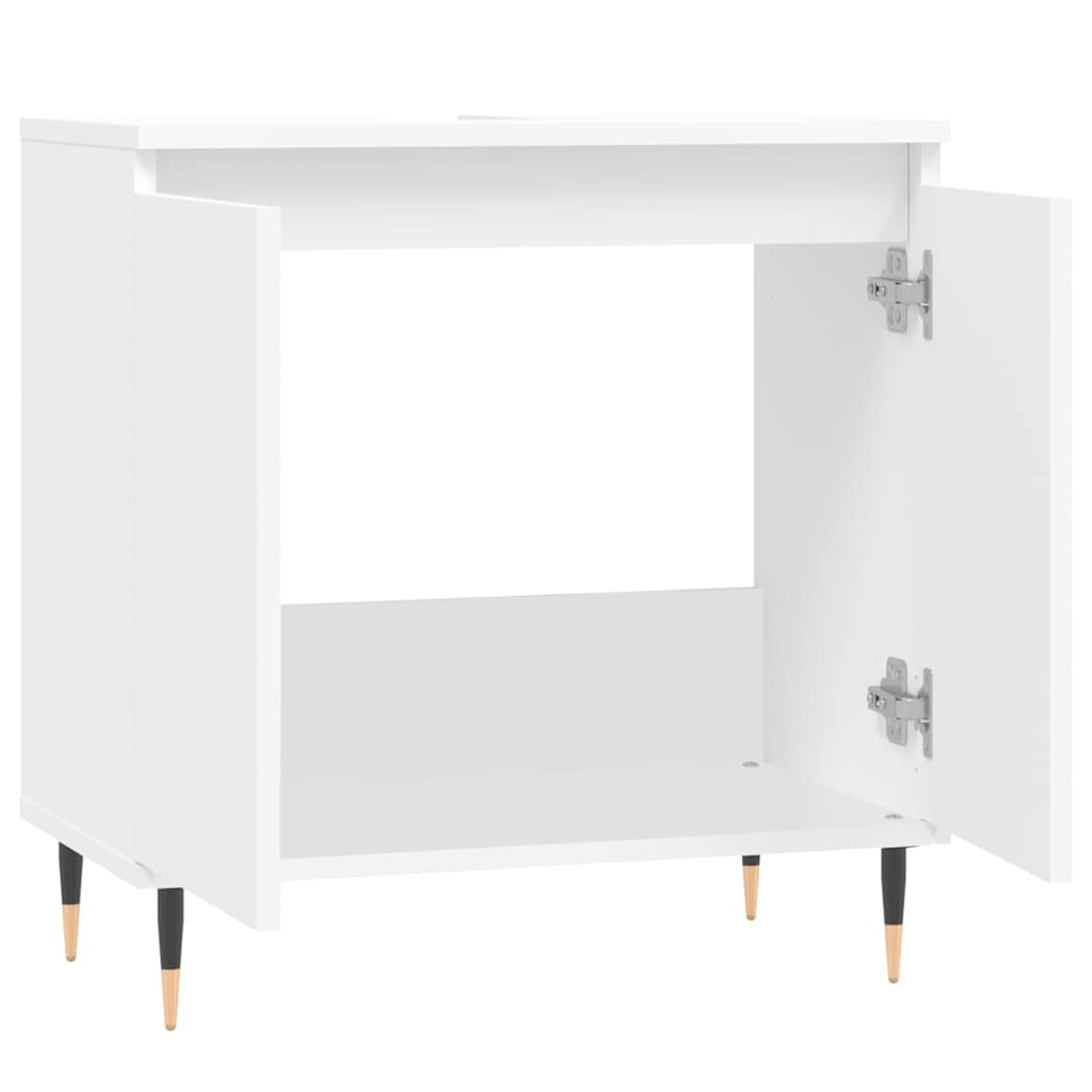 Badezimmerschrank Weiß 58x33x60 cm Holzwerkstoff