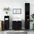 Badschrank Schwarz 65x33x60 cm Holzwerkstoff