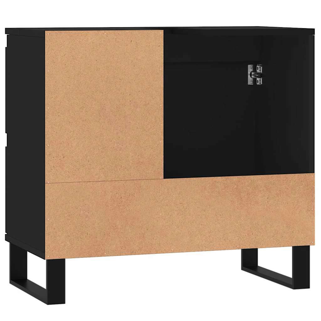 Badschrank Schwarz 65x33x60 cm Holzwerkstoff