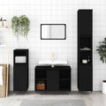 Badschrank Schwarz 80x33x60 cm Holzwerkstoff
