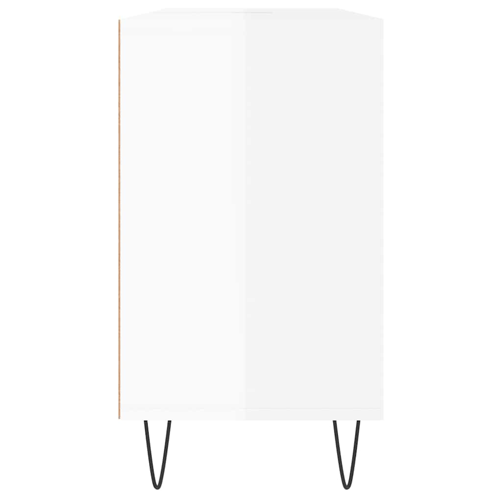 Badschrank Hochglanz-Weiß 80x33x60 cm Holzwerkstoff