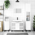 Badschrank Hochglanz-Weiß 80x33x60 cm Holzwerkstoff